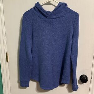 0026 LOFT Blue purple hooded Neck Sweater womens size small‎